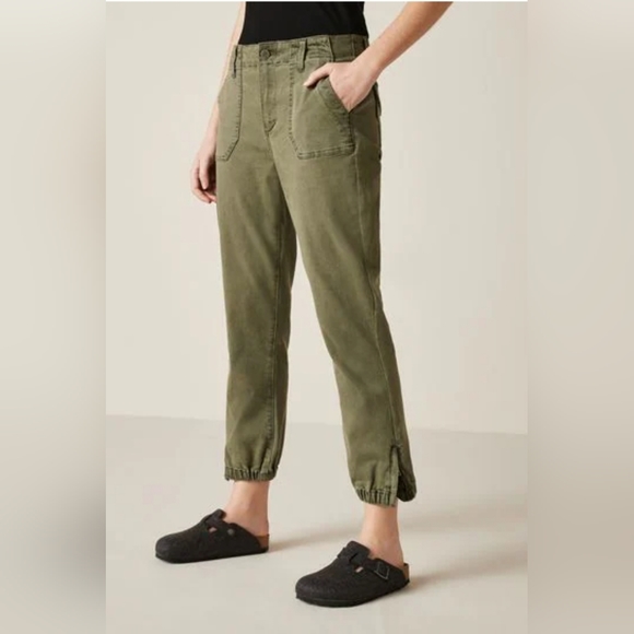 PAIGE jogger style cropped cuff pants - Picture 3 of 7